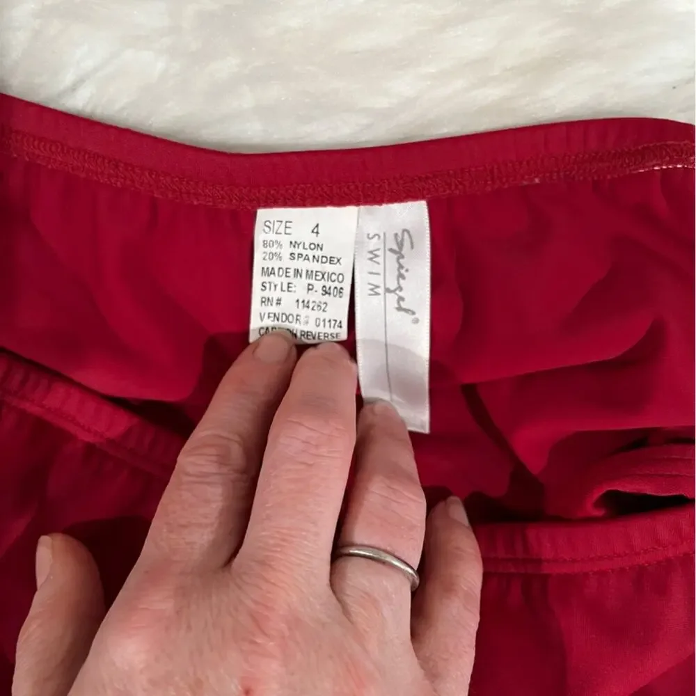 NEW Spiegel Vintage 3 pc Push Up Bikini Top Moderate Scoop Bottoms Swimskirt 2/4